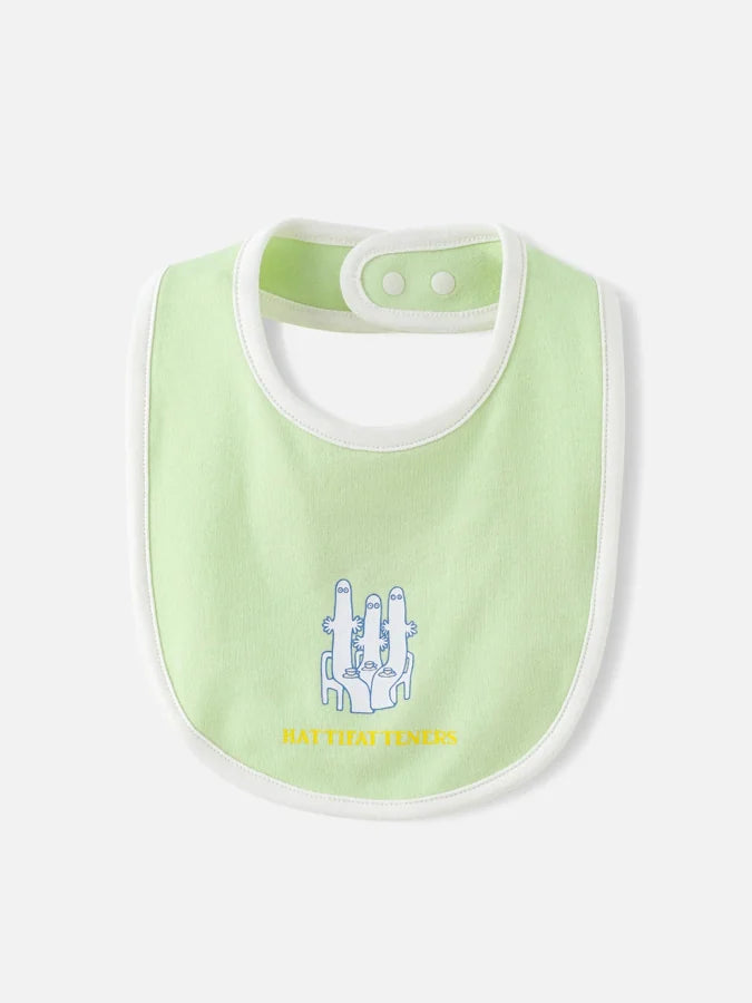 Hattifatteners Print Baby Bib, Green