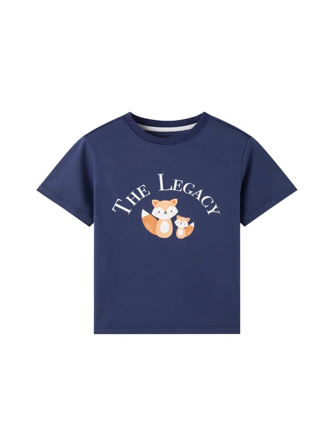 Kids “The Legacy” Fox Graphic Family Tee, Navy