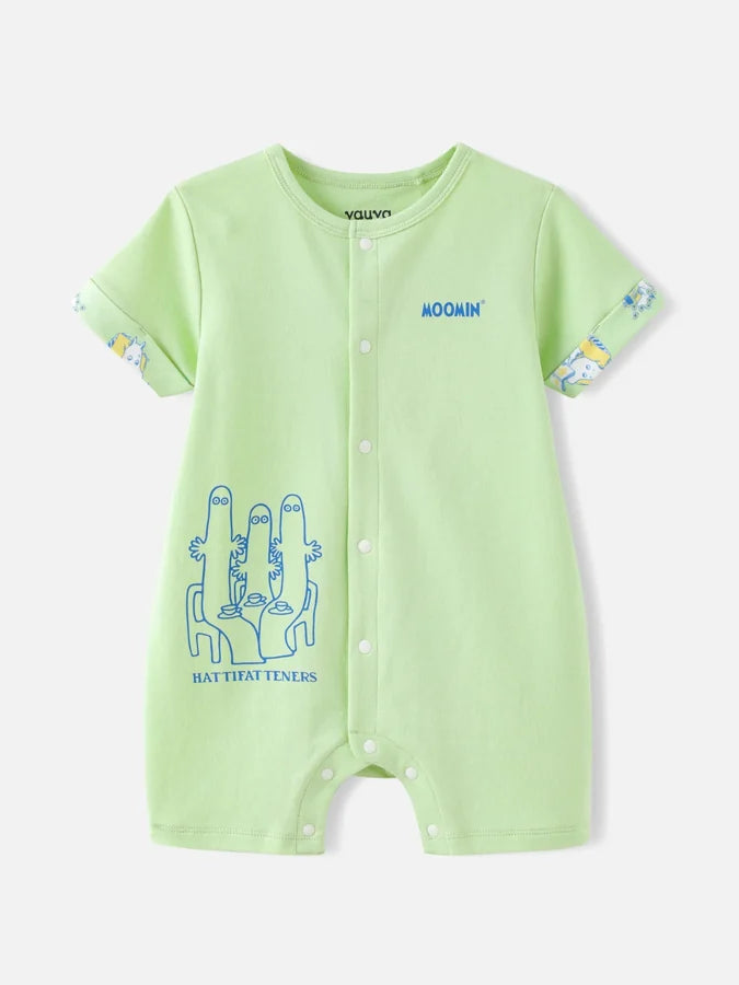 Hattifatteners Print Baby Romper, Green