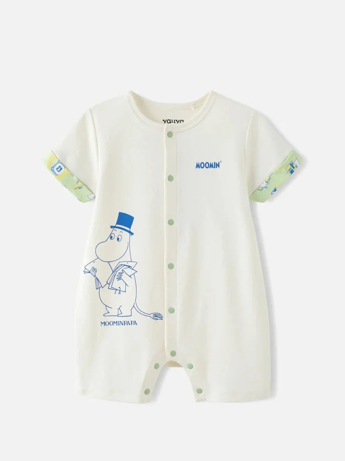 Moomin Pappa Print Baby Romper, Ivory