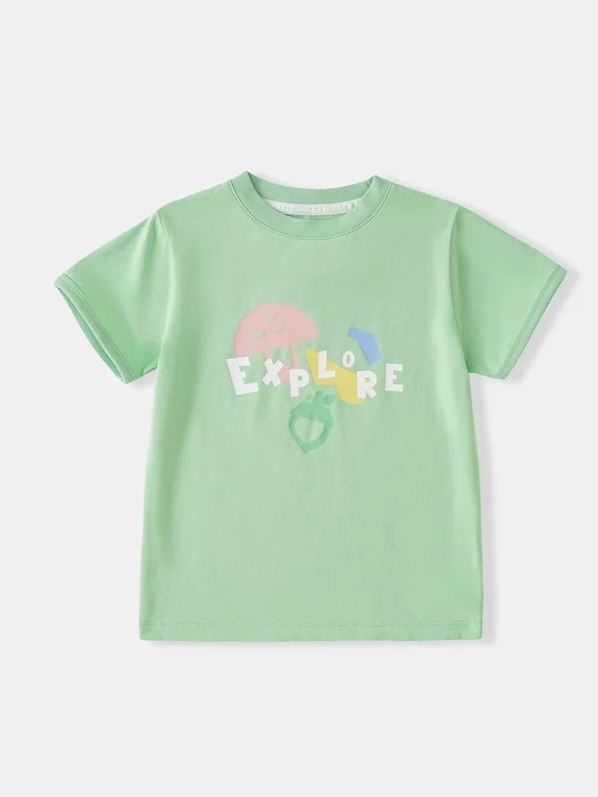 Kids Mint Green Explore Graphic Tee, Green