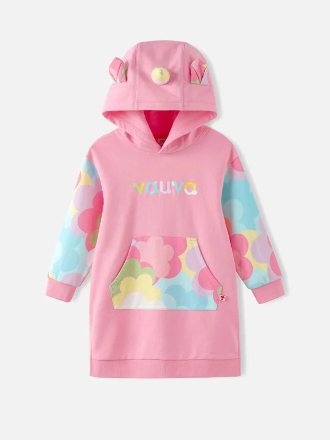 Girls Unicorn Sweat Dress, Pink