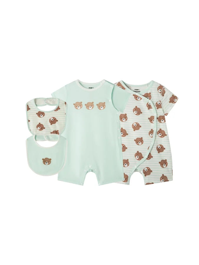 Baby Bear Cotton Essentials 4‑Piece Gift Set, Mint