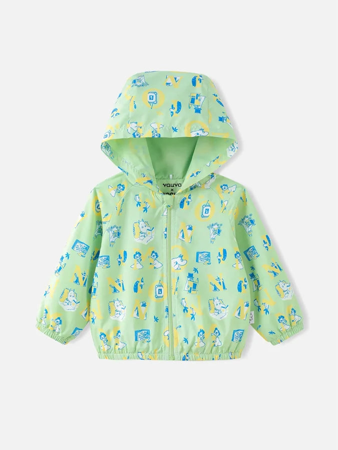 All‑Over Moomin Print Baby Windbreaker, Green
