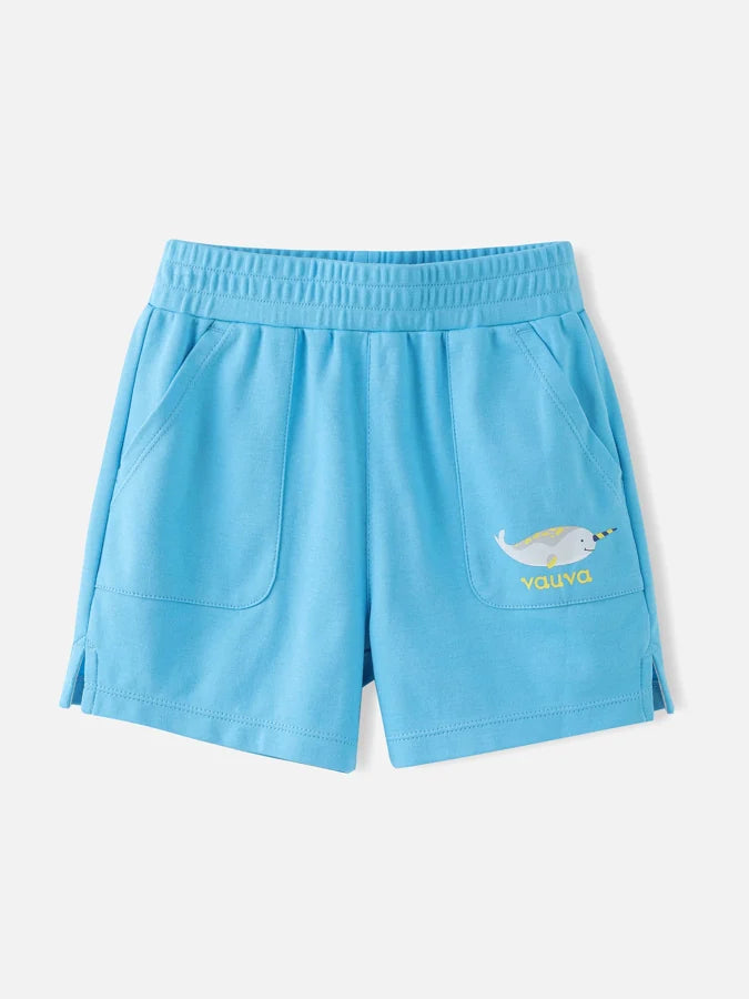 Boys Narwhal Printed Sport Shorts, Blue