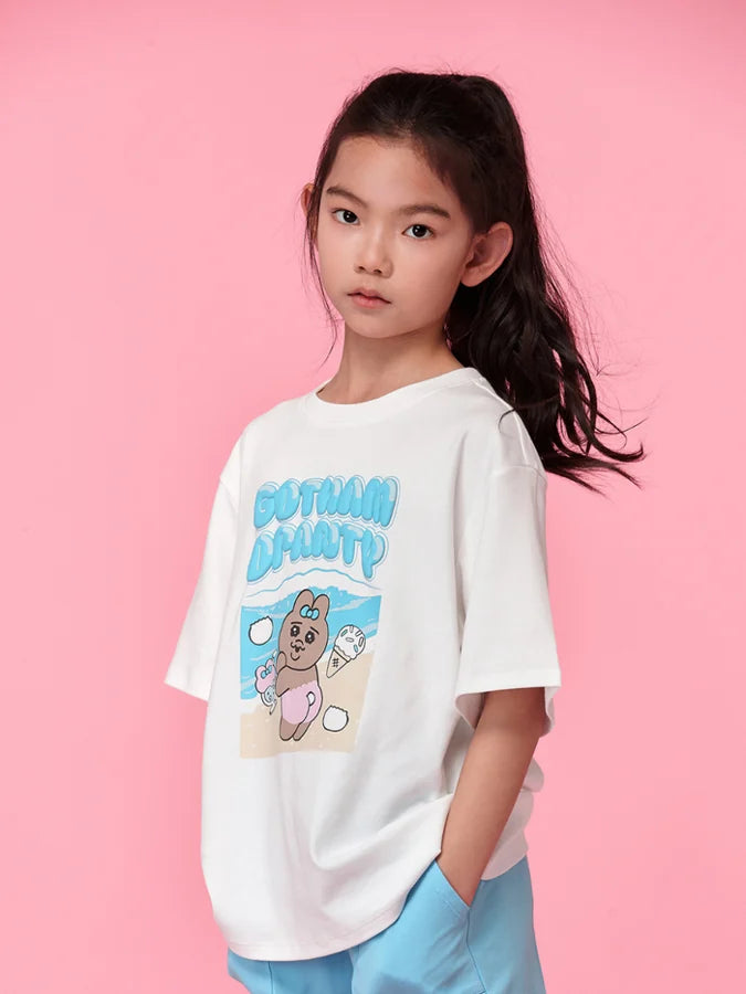 3D Bubble Print Graphic T-Shirt, White