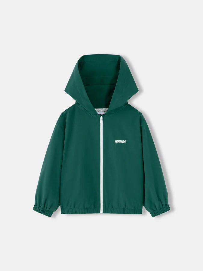 Kids Snufkin Print Hooded Lightweight Jacket, Green