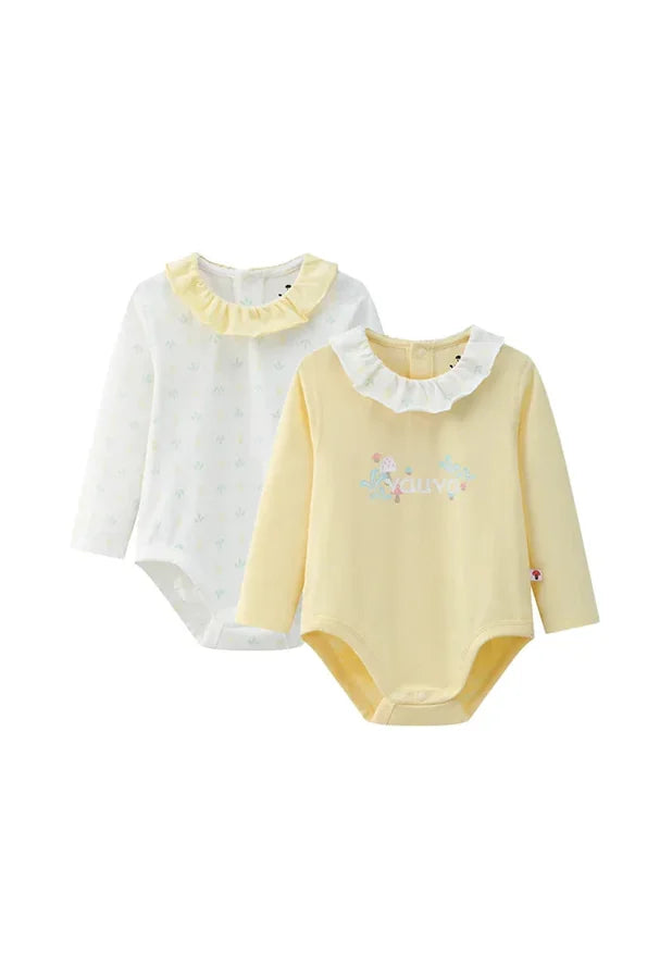 BBNS - Organic Cotton Ruffle Collar Bodysuits, As pictured