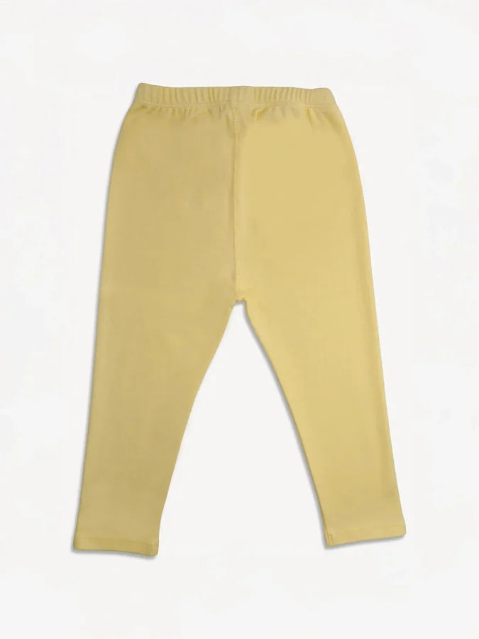 Baby Solid Color Stretch Cotton Leggings, Yellow