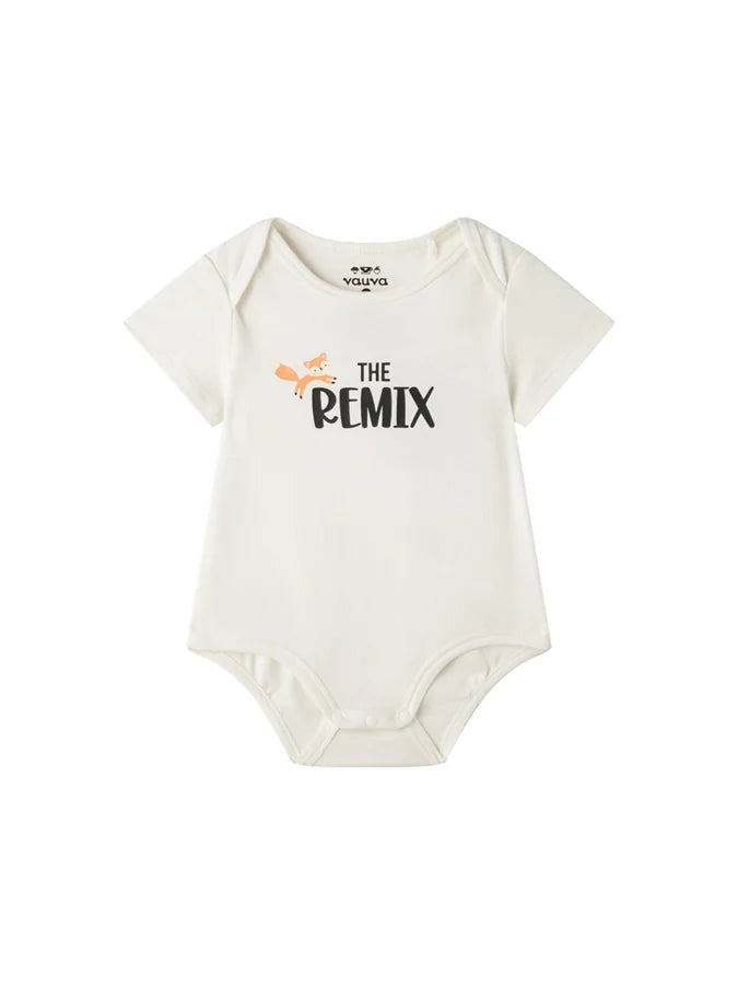 Baby “The Remix” Fox Graphic Bodysuit, White