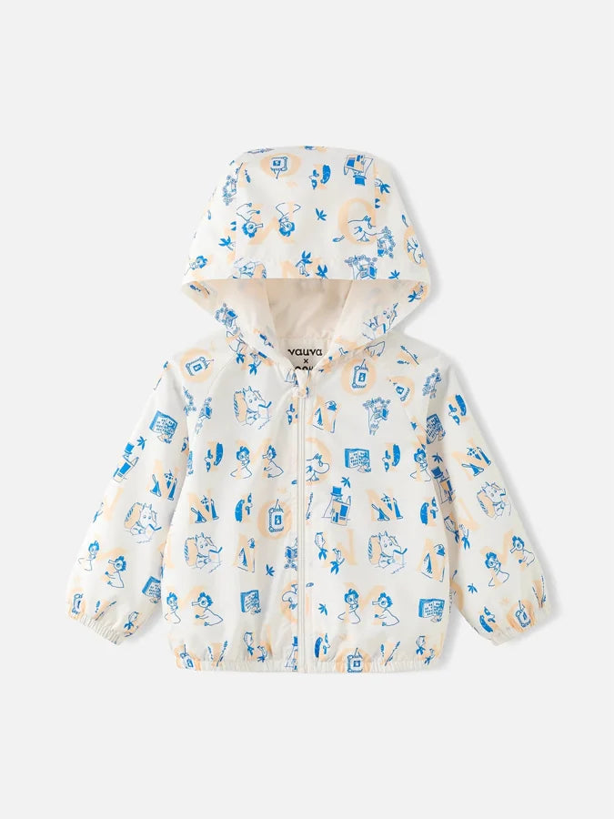 All‑Over Moomin Print Baby Windbreaker, Ivory