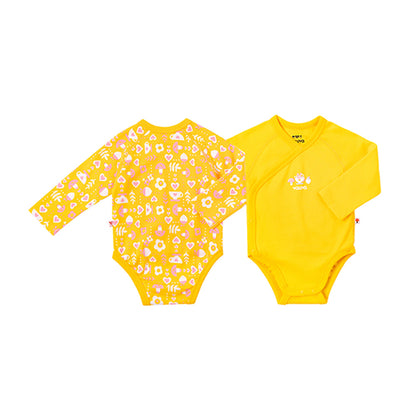 Baby Girls Hearts And Basic Long Sleeves Romper Organic Cotton Set