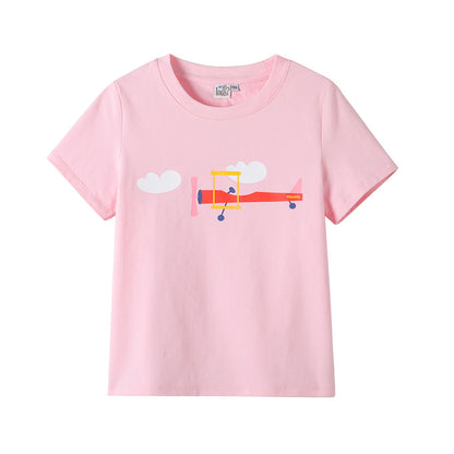Kid Short-Sleeve Tee Top Aircraft Print