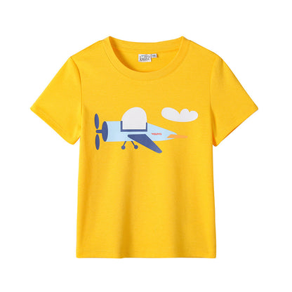 Kid Short-Sleeve Tee Top Aeroplane Print