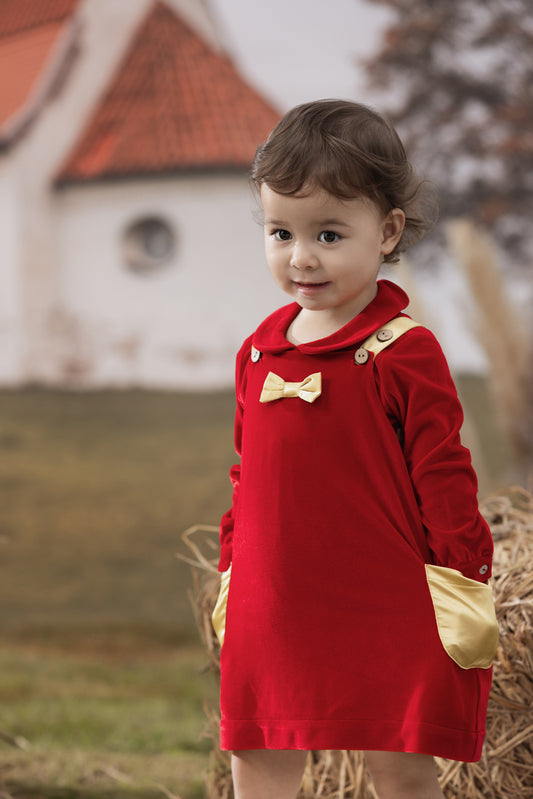Baby Girls Red Corduroy Dress