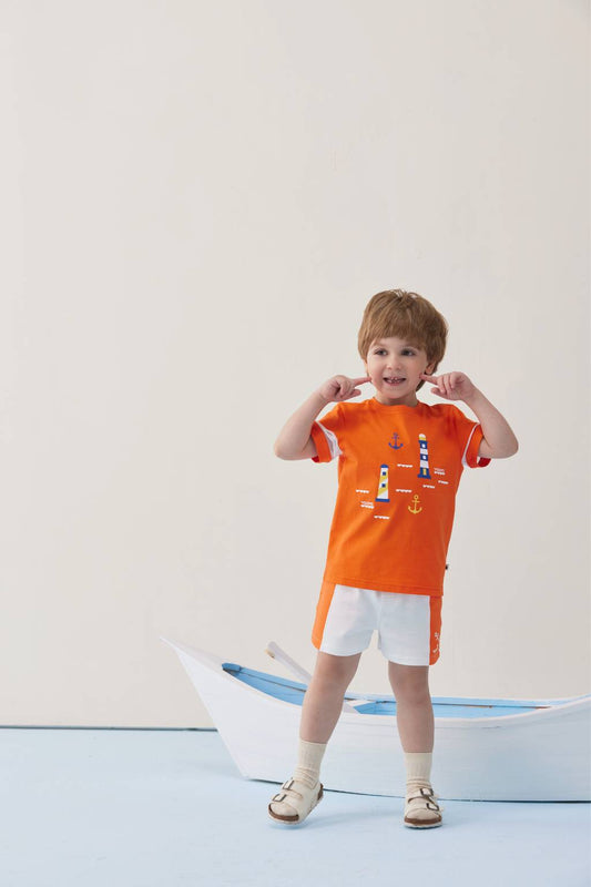 Toddler Sailor Hook& Light House Print T-Shirt