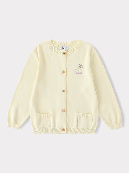 Kid Bunny Embroidery Cardigan