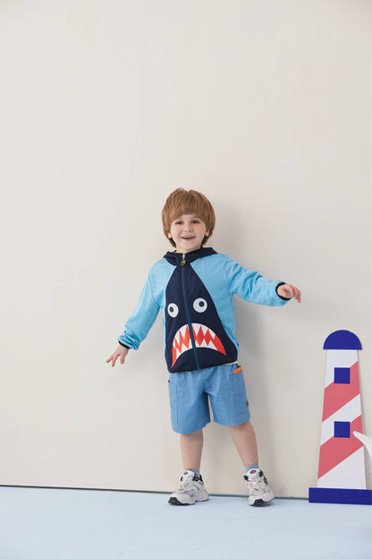 Toddler Boy Shark Full Print Jacket Uv Protection