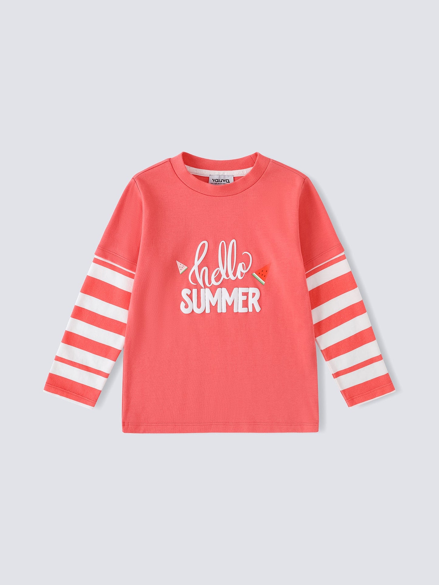 Kid Long Sleeve 2-Layer Slogan Print Tee