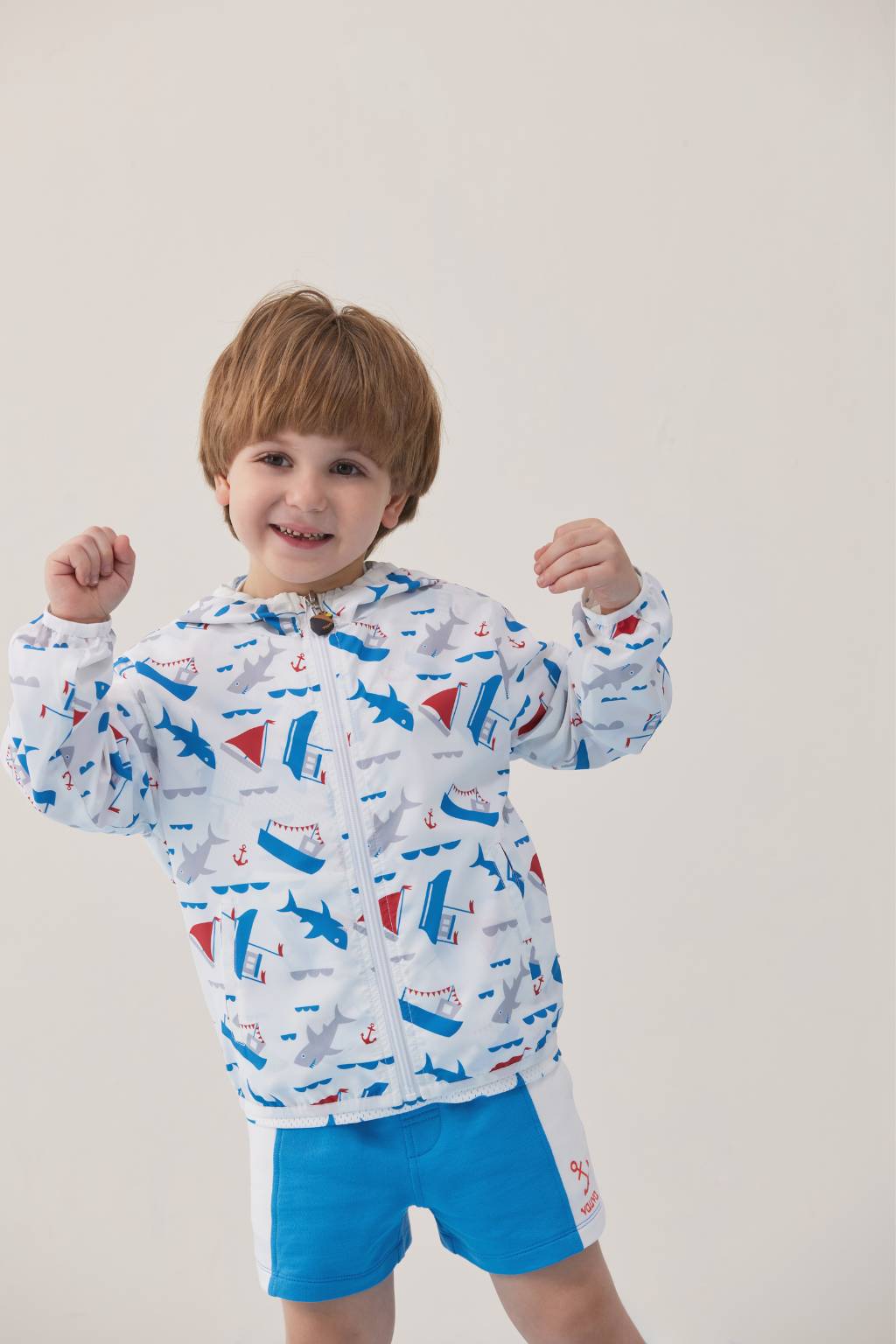 Boys Ocean All Over Printed Windbreaker Uv Protection