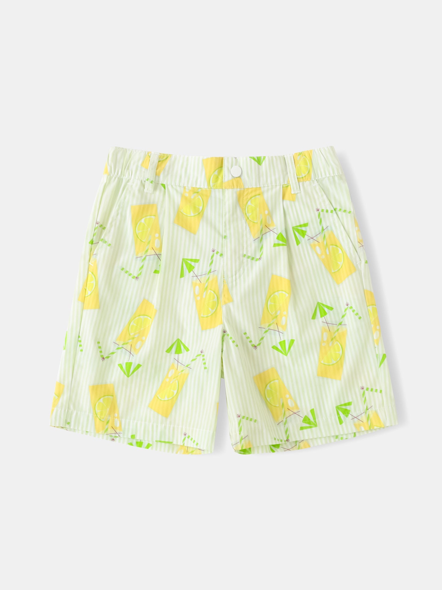 Kid All-Over Lemon Tea Print Shorts