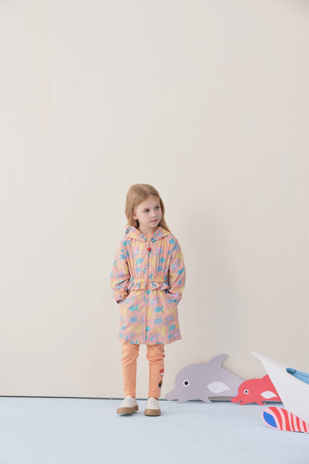 Toddler Girl Ocean All Over Print With Uv Protection Windbreaker
