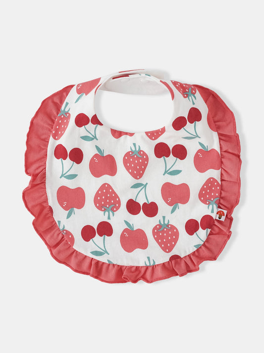 Baby Ruffle All-Over Berries Print Bib