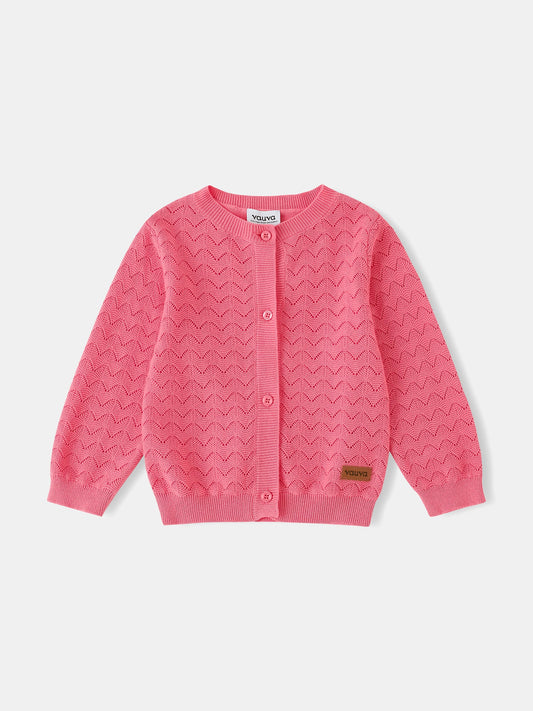Kid Logo Patch Pointelle Cardigan