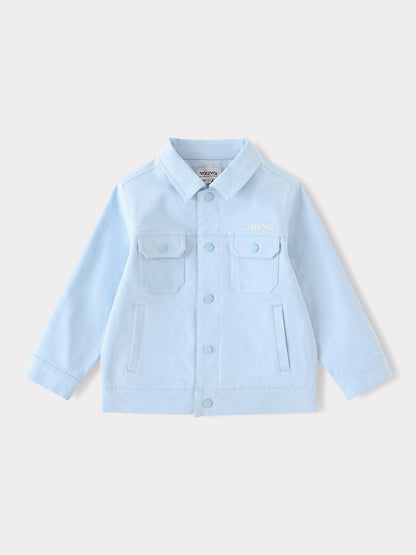 Kid Logo Embroidery Buttoned Jacket