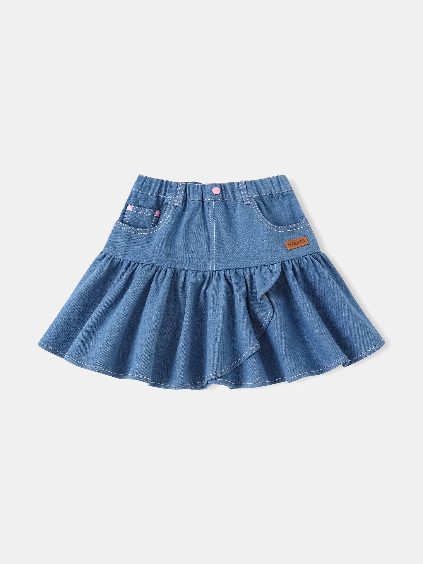 Kid Ruffle Bottom Denim Skirt