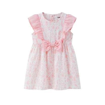 Baby Girl All Over Print Short Sleeve Dress
