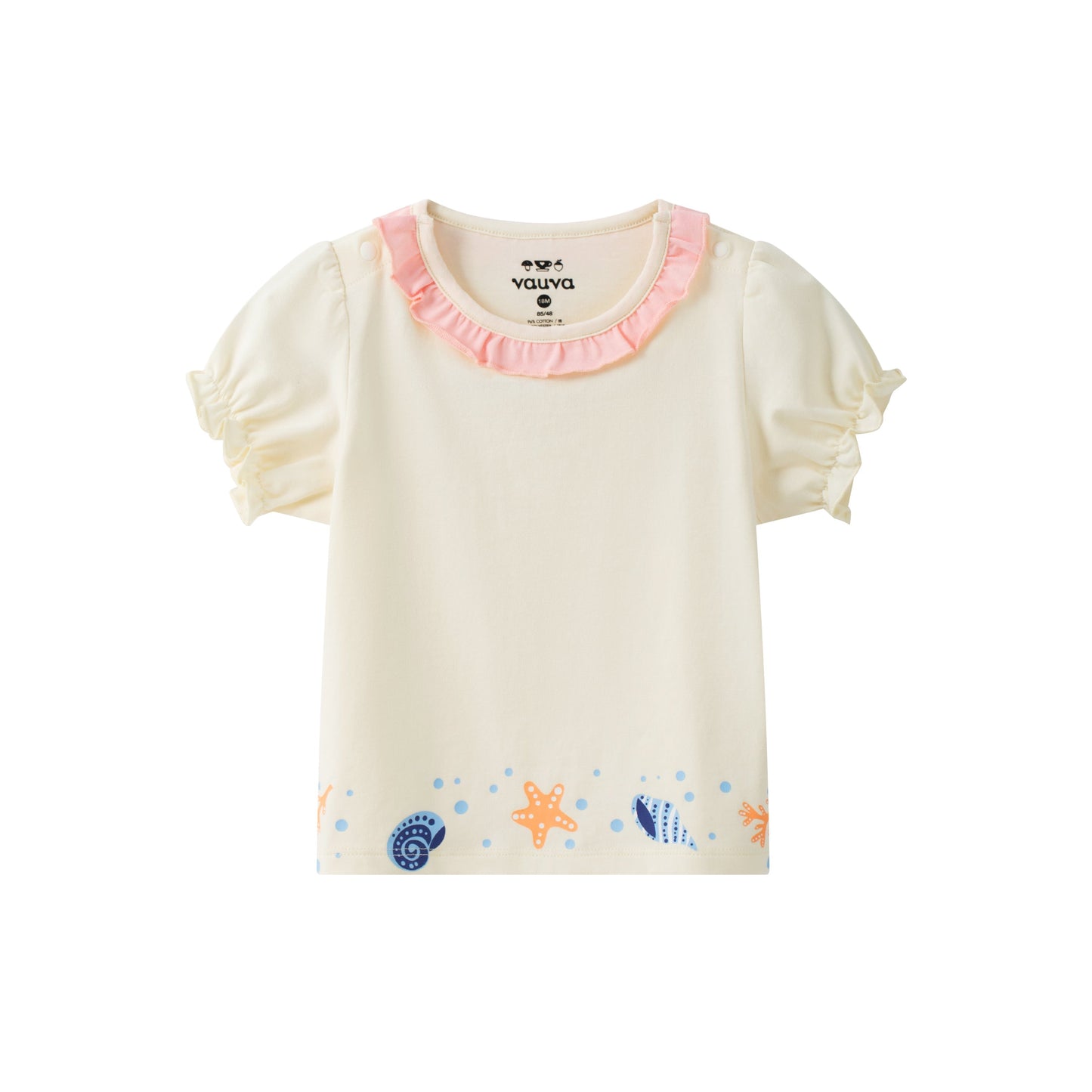 Organic Cotton Baby Girl's T-Shirt Plain Print