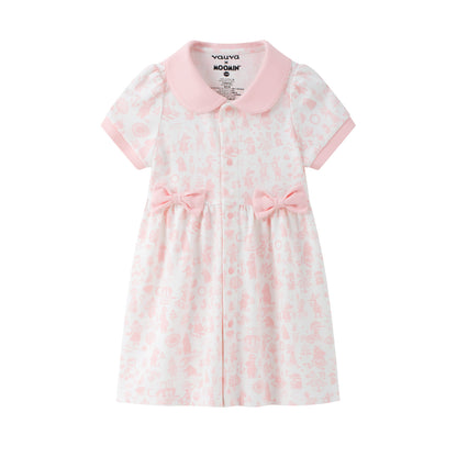 Baby Girl All Over Print Short Sleeve Dress