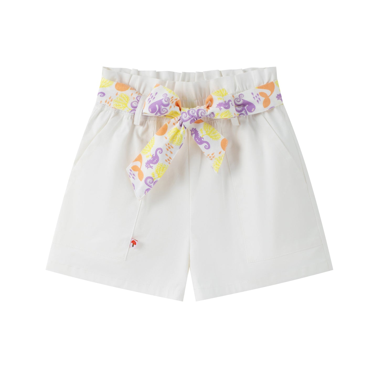 Toddler Girl Plain Print Short With Butterfly Knot