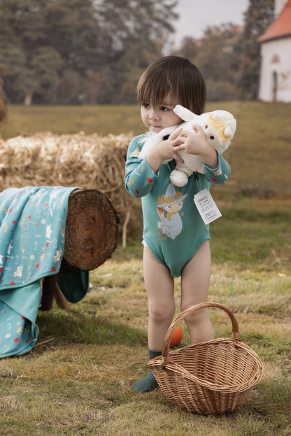 Baby Boys Moomin All Over Print Cotton Long Sleeve Bodysuit