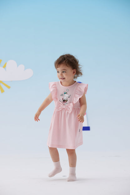 Baby Girl Moominmamma Embroidered Short Sleeve Dress
