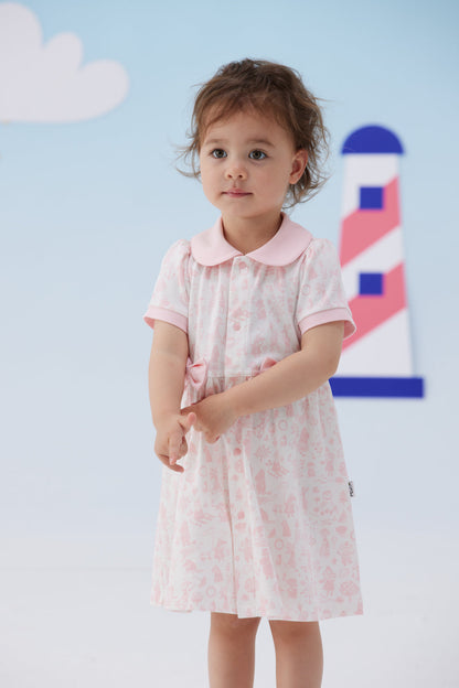 Baby Girl All Over Print Short Sleeve Dress