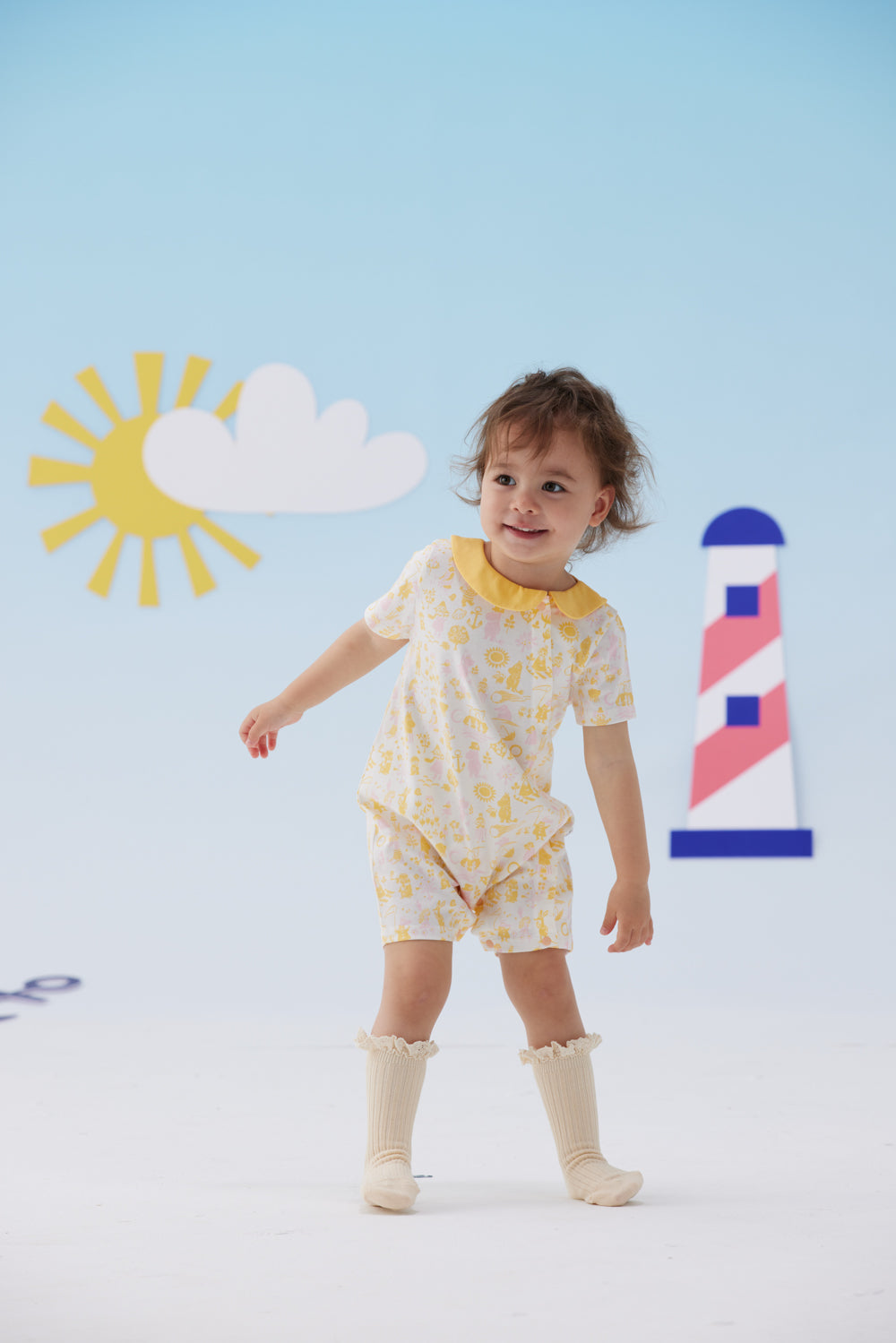 Baby Girl All Over Print Short Sleeve Romper