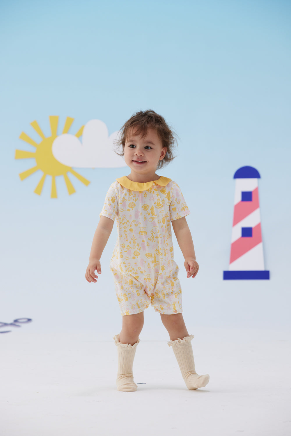 Baby Girl All Over Print Short Sleeve Romper
