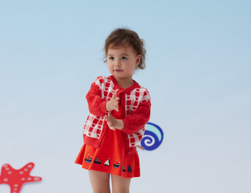 Baby Girl Plaid Long Sleeve Cardigan