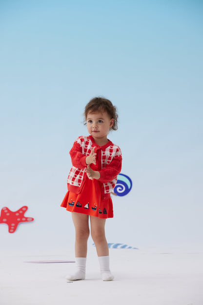 Baby Girl Plaid Long Sleeve Cardigan