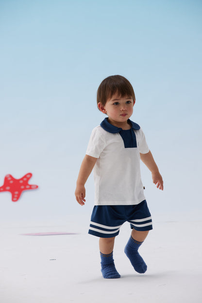 Baby Sailor Style T-Shirt & Shorts Set
