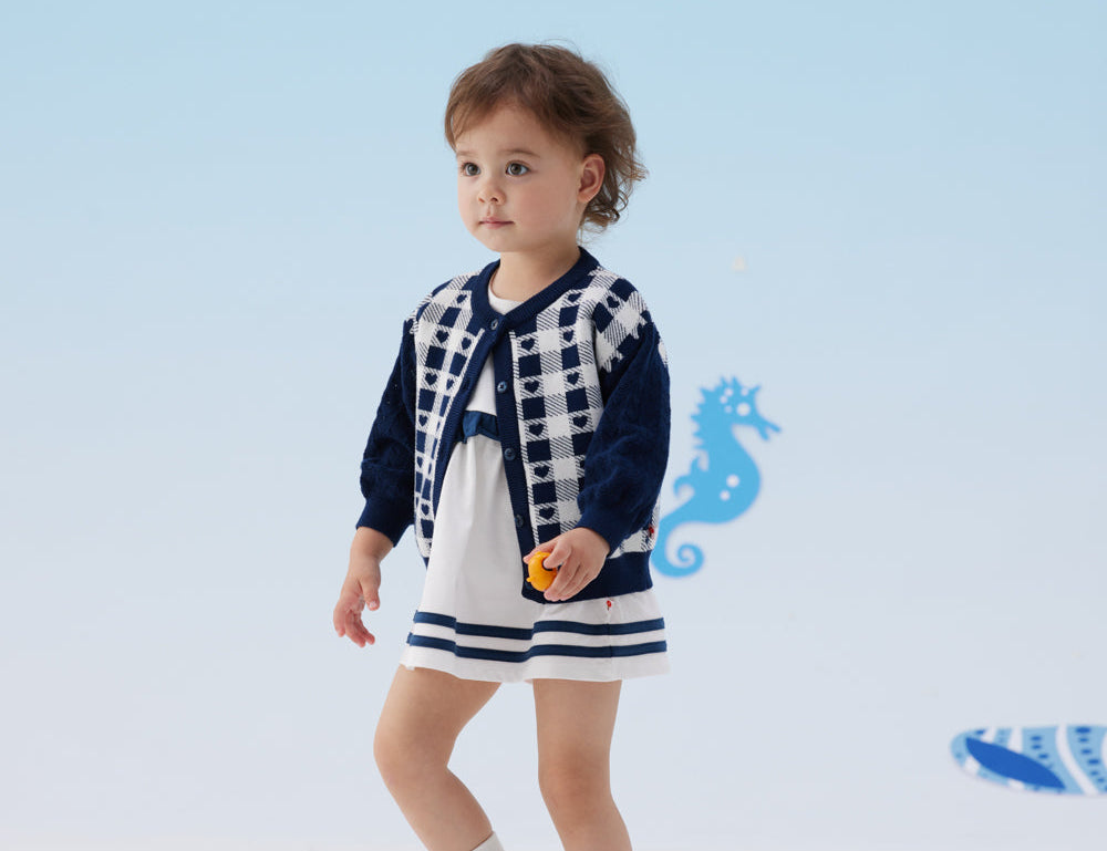 Baby Girl Plaid Long Sleeve Cardigan
