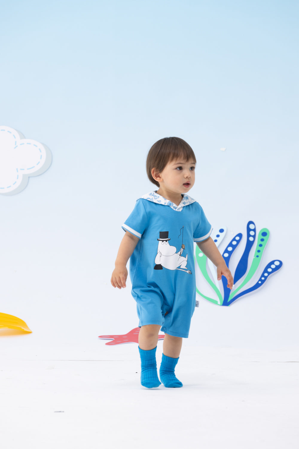Baby Boy Moominpapa Print Short Sleeve Romper