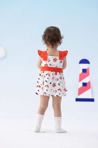 Baby Girl Crab Print Tank Dress