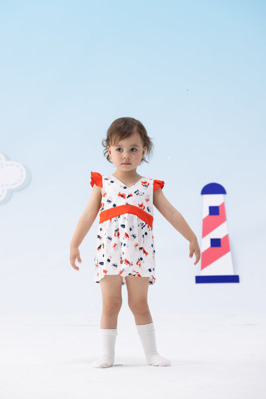 Baby Girl Crab Print Tank Dress