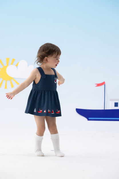 Baby Girl Sailor Hook Embroidered Tank Dress