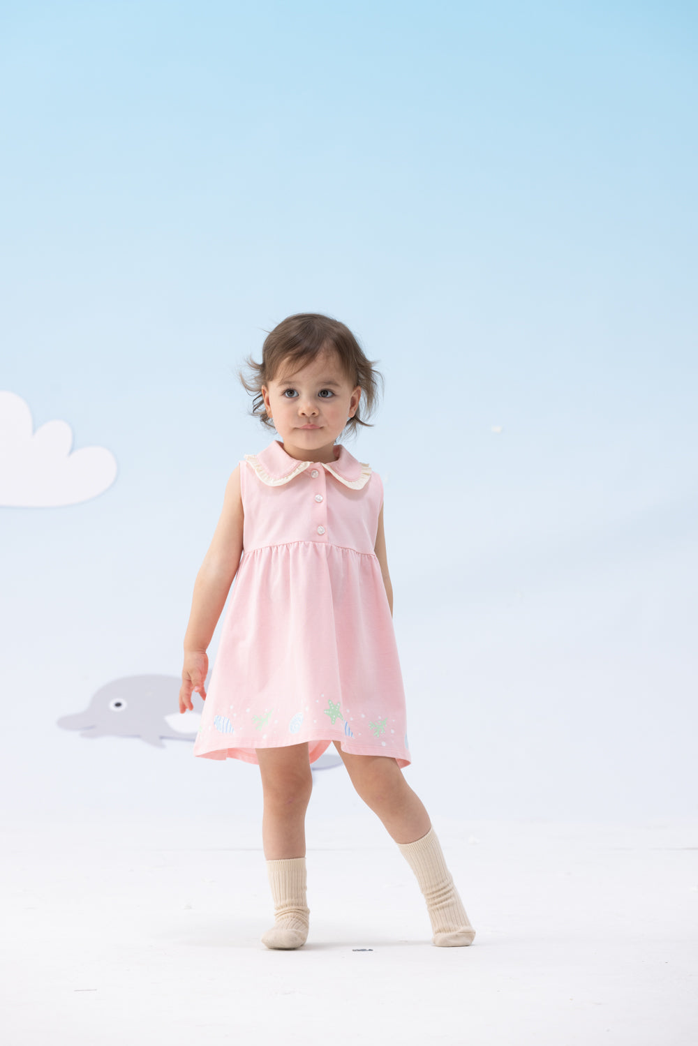 Baby Girl's Organic Cotton Plain Dress