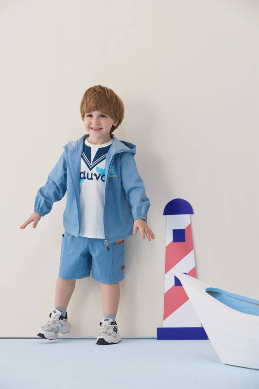 Toddler Shark Plain Print Jacket