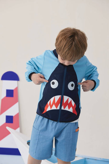 Toddler Boy Shark Full Print Jacket Uv Protection
